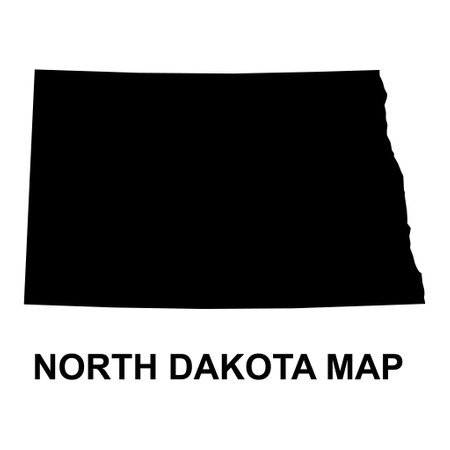 North Dakota map shape, united states of america. Flat concept icon symbol vector illustration.のイラスト素材