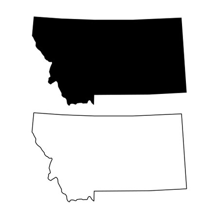 Set of Montana maps, united states of america. Flat concept icon symbol vector illustration.のイラスト素材