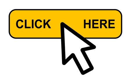 Click here web button, internet flat pointer design, press link vector illustration.のイラスト素材