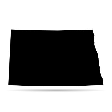 North Dakota map shape, united states of america. Flat concept icon symbol vector illustration.のイラスト素材