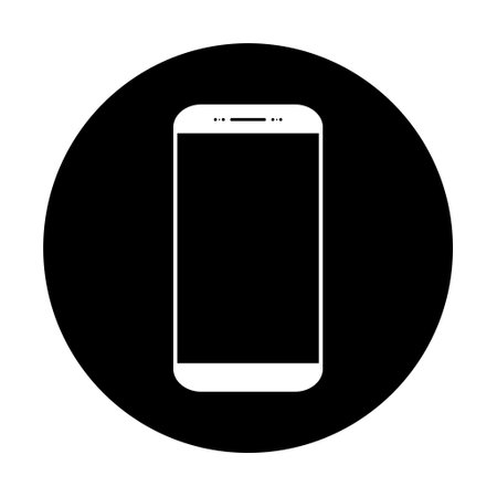 Mobile telephone symbol, smartphone icon button, chat web internet communication vector illustration.のイラスト素材