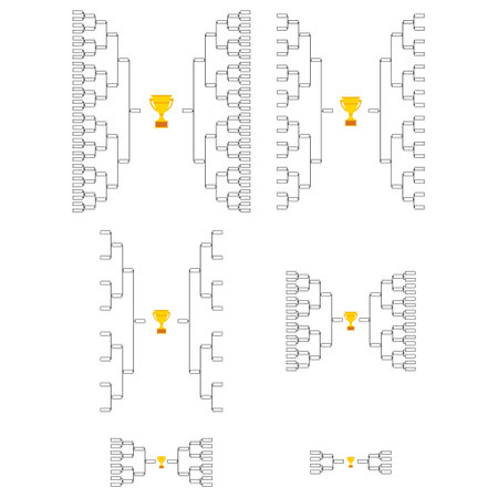 Set of Bracket sport tournament, blank elimination event sign, playoff match vector illustration.のイラスト素材