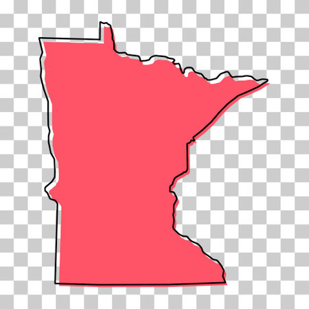 Minnesota map shape, united states of america. Flat concept icon symbol vector illustration.のイラスト素材
