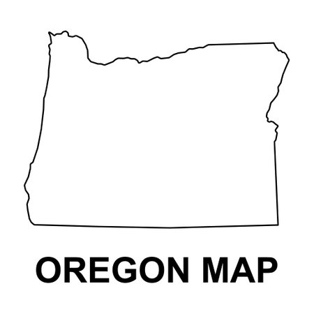Oregon map shape, united states of america. Flat concept icon symbol vector illustration.のイラスト素材