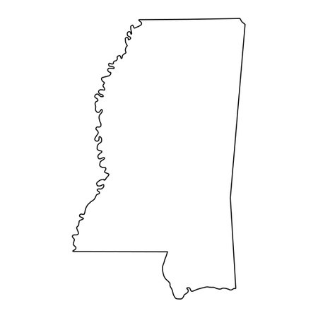 Mississippi map shape, united states of america. Flat concept icon symbol vector illustration.のイラスト素材