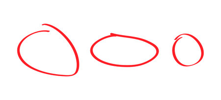 Set of Hand draw circle scribble mark, doodle sketch blank frame, vector illustration element.のイラスト素材