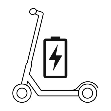 Electric scooter icon, urban flat eco friendly transport, vehicle vector illustration.のイラスト素材