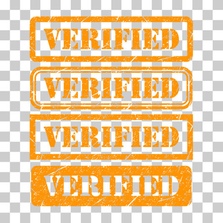 Set of Verified stamp symbol, label sticker sign button, text banner vector illustration.のイラスト素材