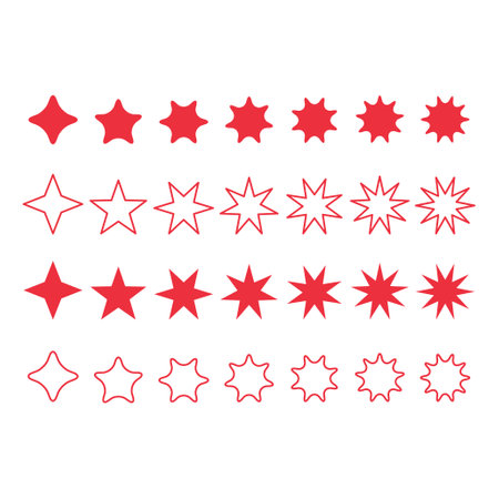 Set of icon element star, flat button web design, trendy vector illustration.のイラスト素材
