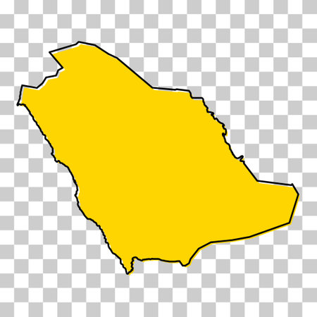 Saudi arabia high detailed map, geography graphic icon country, asia border vector illustration.のイラスト素材