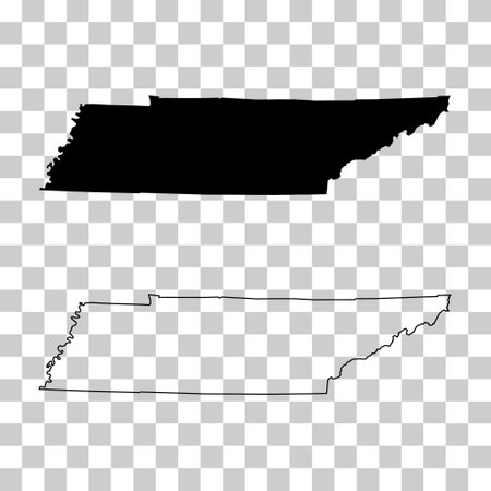 Set of Tennessee map shape, united states of america. Flat concept vector illustration.のイラスト素材