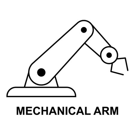 Mechanical robot arm machine icon, technology hydraulic robotic hand, vector illustration.のイラスト素材