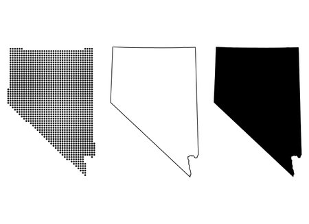 Set of Nevada map shape, united states of america. Flat concept icon symbol vector illustration.のイラスト素材