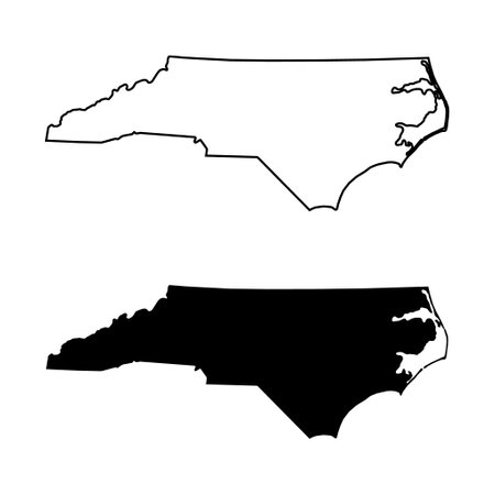 Set of North Carolina maps, united states of america. Flat concept vector illustration.のイラスト素材