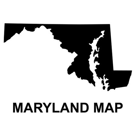 Maryland map shape, united states of america. Flat concept icon symbol vector illustration.のイラスト素材