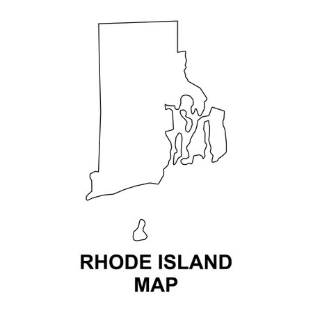Rhode island map shape, united states of america. Flat concept symbol vector illustration.のイラスト素材