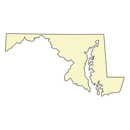 Maryland map shape, united states of america. Flat concept icon symbol vector illustration.のイラスト素材