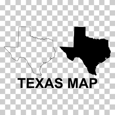 Set of Texas map shape, united states of america. Flat concept vector illustration.のイラスト素材