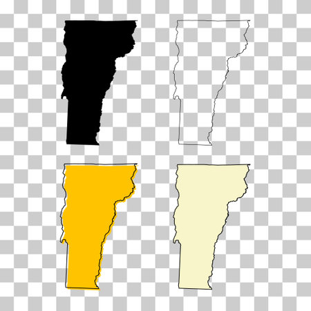 Set of Vermont map shape, united states of america. Flat concept vector illustration.のイラスト素材