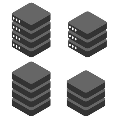 Database storage icon isometric, internet network server cloud data symbol, connection system vector...