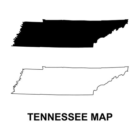 Set of Tennessee map shape, united states of america. Flat concept vector illustration.のイラスト素材