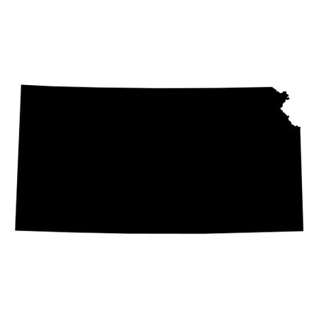 Kansas map shape, united states of america. Flat concept icon symbol vector illustration.のイラスト素材