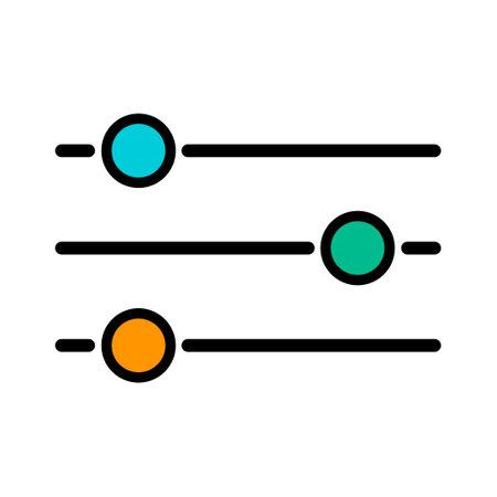 Volume mixer control icon, filter sound symbol button, switch sign vector illustration.のイラスト素材