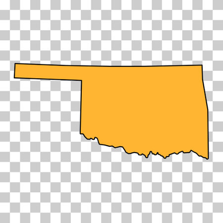 Oklahoma map shape, united states of america. Flat concept icon symbol vector illustration.のイラスト素材