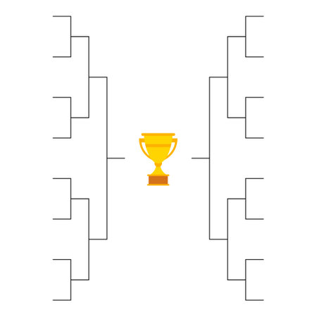 Set of Bracket sport tournament, blank elimination event sign, playoff match vector illustration.のイラスト素材
