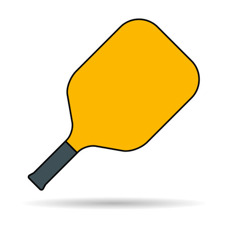 Pickleball racket sport, indoor paddle shadow icon, web flat symbol vector illustration.のイラスト素材