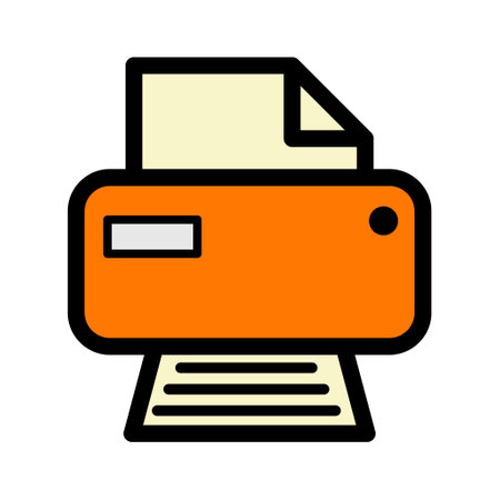 Printer document web icon, printout machine technology flat sign vector illustration.のイラスト素材