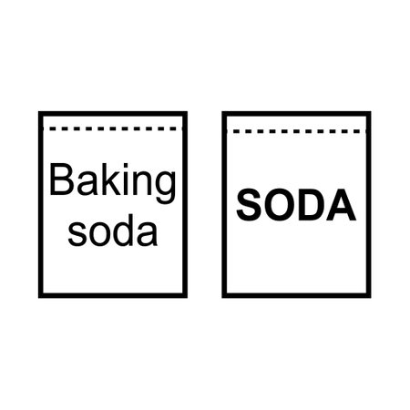 Set of Baking soda ingredient icon, cook design symbol, bakery product vector illustration.のイラスト素材