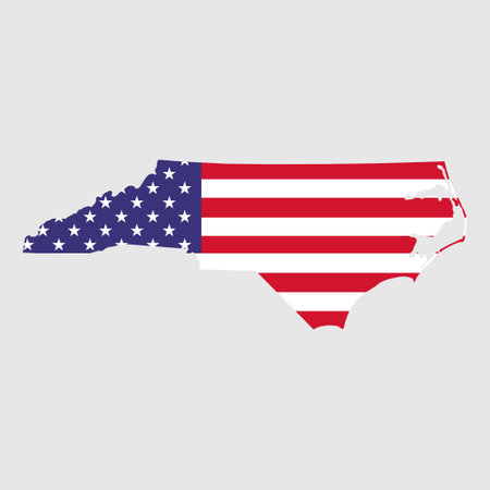 North Carolina map shape, united states of america. Flat concept symbol vector illustration.のイラスト素材