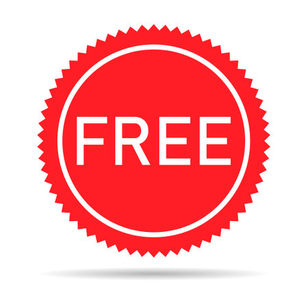 Free web button sign, promotion design label icon, free business vector illustration.のイラスト素材