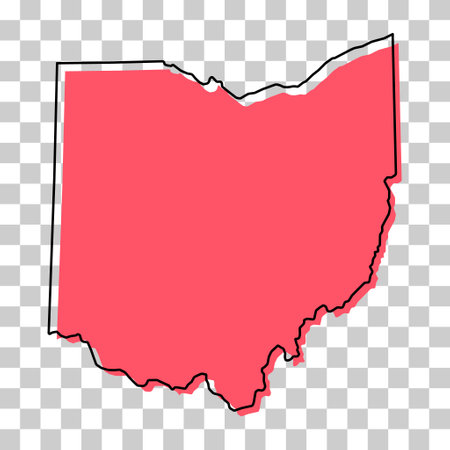 Ohio map shape, united states of america. Flat concept icon symbol vector illustration.のイラスト素材
