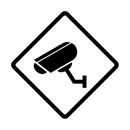 Closed circuit television camera icon, CCTV video protection alert, vector illustration.のイラスト素材