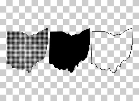 Set of Ohio maps, united states of america. Flat concept symbol vector illustration.のイラスト素材