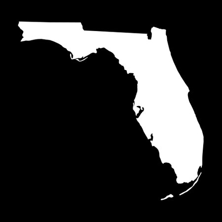 Florida map shape, united states of america. Flat concept icon symbol vector illustration.のイラスト素材