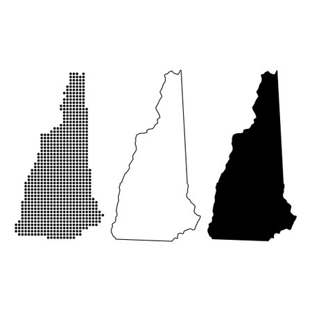Set of New Hampshire maps, united states of america. Flat concept vector illustration.のイラスト素材