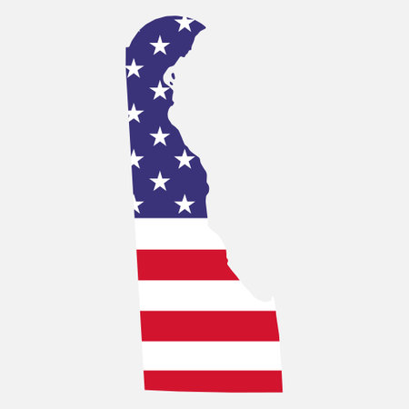 Delaware map shape, united states of america. Flat concept icon symbol vector illustration.のイラスト素材