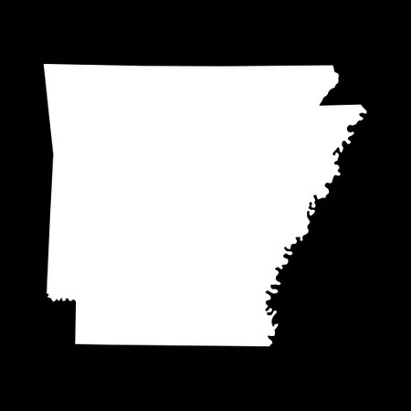 Arkansas map shape, united states of america. Flat concept icon symbol vector illustration.のイラスト素材