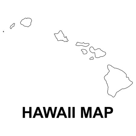 Hawaii map shape, united states of america. Flat concept icon symbol vector illustration.のイラスト素材
