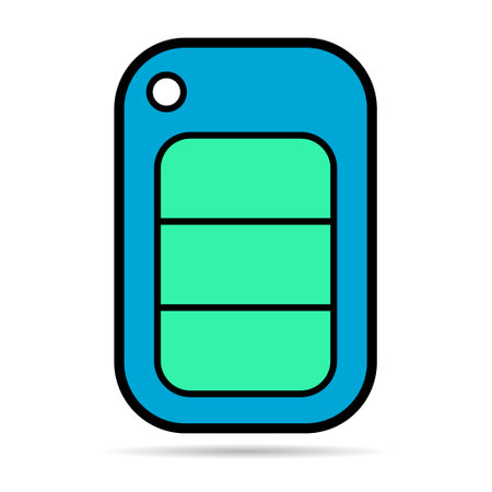 Car key icon shadow, door system safety automobile web design, unlock button vector illustration.のイラスト素材