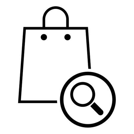 Shopping bag line icon, supermarket paper plastic package sign, eco shop vector illustration.のイラスト素材