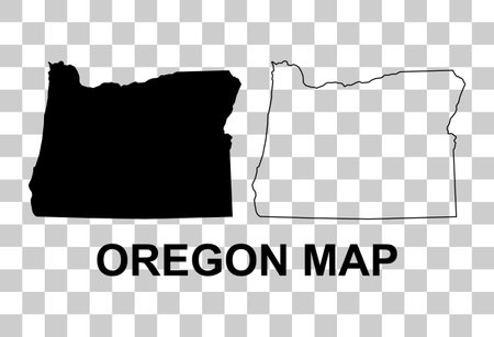 Set of Oregon maps, united states of america. Flat concept symbol vector illustration.のイラスト素材
