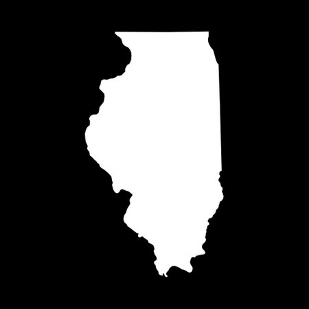 Illinois map shape, united states of america. Flat concept icon symbol vector illustration.のイラスト素材