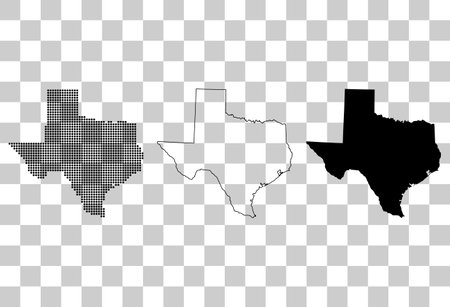 Set of Texas map shape, united states of america. Flat concept vector illustration.のイラスト素材