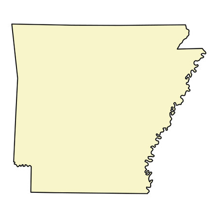 Arkansas map shape, united states of america. Flat concept icon symbol vector illustration.のイラスト素材
