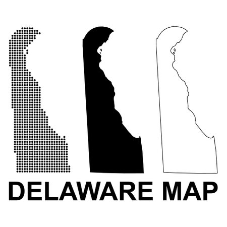 Set of Delaware map, united states of america. Flat concept icon vector illustration.のイラスト素材