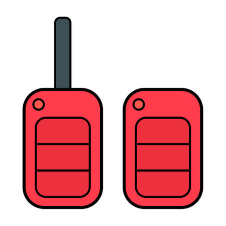 Set of Car key icon, door system safety automobile web design, unlock button vector illustration.のイラスト素材